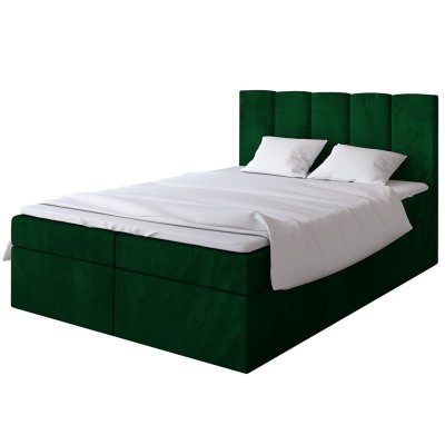 Tola Kontinentalbett/Boxspringbett mit Bettzeug mit Bettkasten grün für Schlafzimmer
