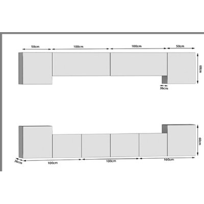 Trend Wohnwand für das Wohnzimmer  Hochglanz