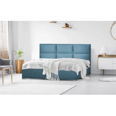 Toro 140x200 cm Polsterbett mit Bettkasten verschiedene Farben paneelförmige Kopfstütze