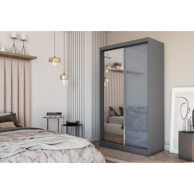 Valetta Eleganter Schiebeschrank 180 cm Schubladen Einlegeböden Stange